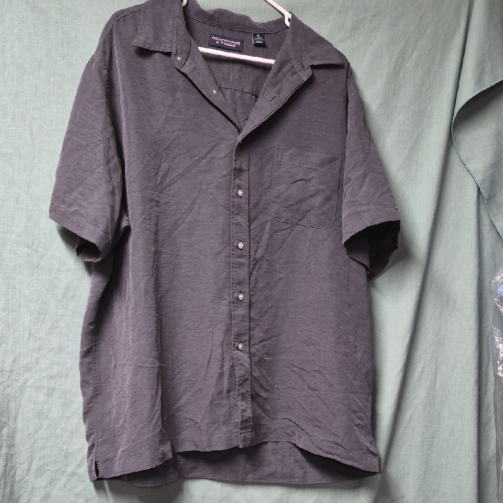 Roundtree & Yorke Mens Charcoal Button Down Shirt XL